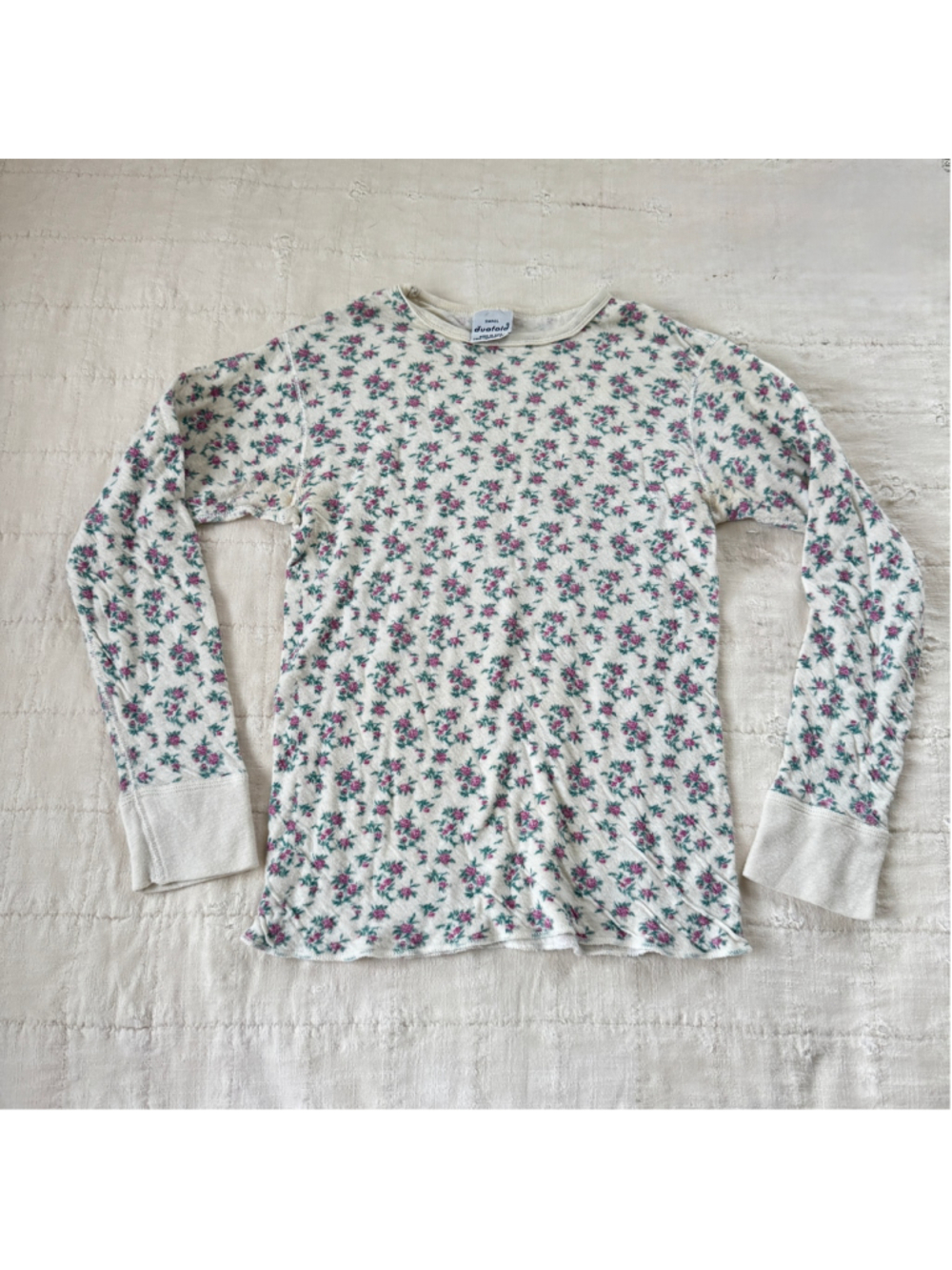 Vintage Duofold USA Made Thermal Long Sleeve Top w/ mini floral printSize: Small